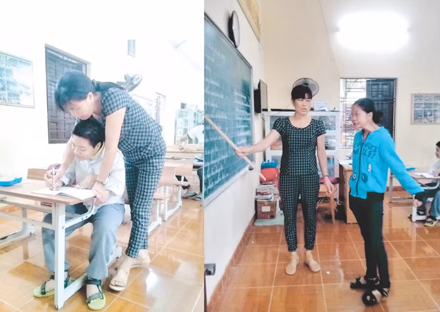 Lớp học tình thương của cô Lê Thị Hòa mở tại chùa Hương Lan từ năm 2007. Ảnh: Vân Anh