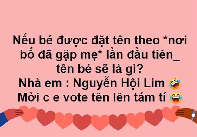 Hai bố mẹ đi trảy hội rồi gặp nhau đây mà.