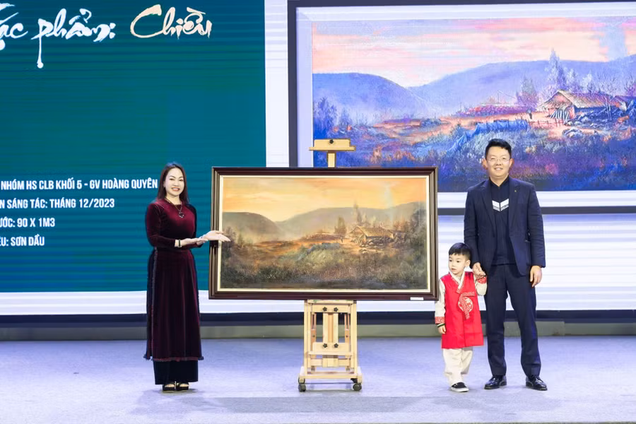 Tác phẩm “Chiều” được đấu giá thành công với mức giá 14 triệu đồng.