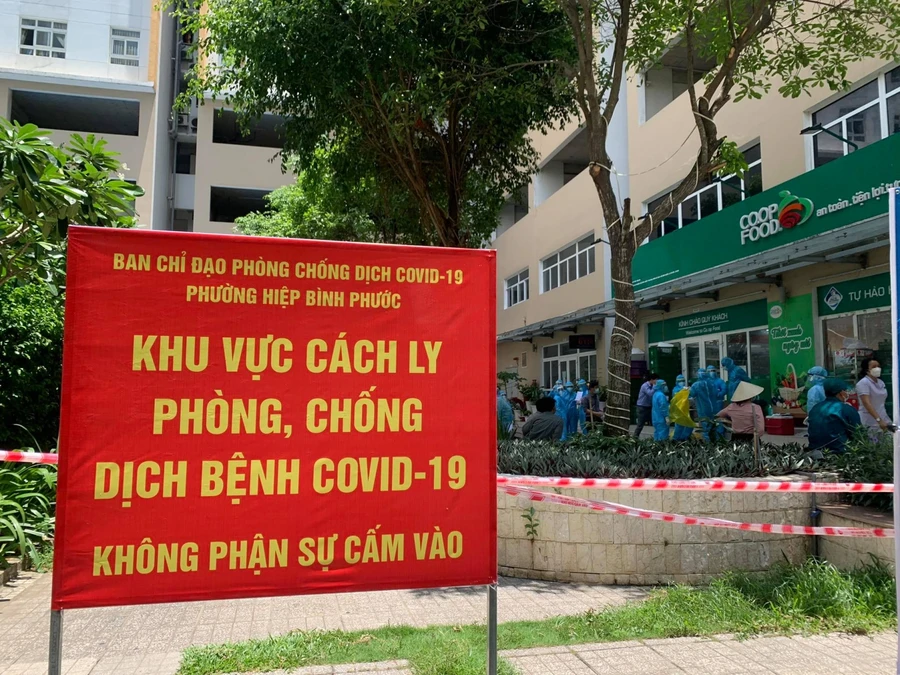 chung cư Sunview Town, Phường Hiệp Bình Phước, TP Thủ Đức đã bị phong tỏa