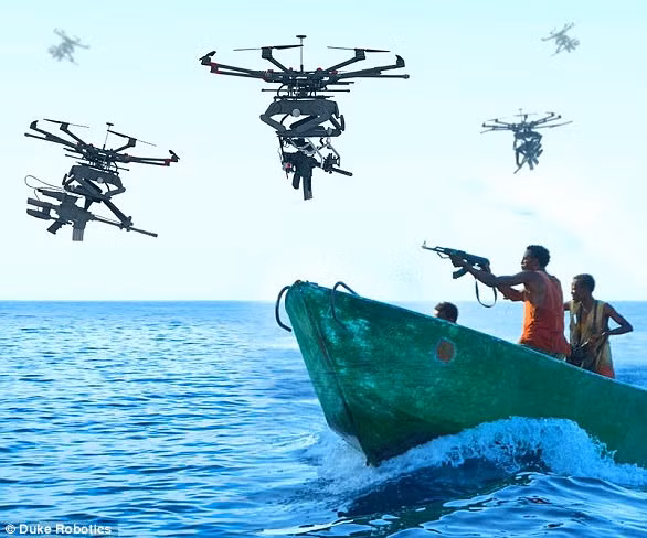 Thiết bị cũng hoạt động trên nước chống cướp biển