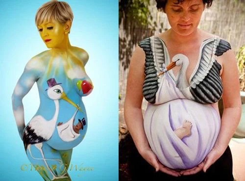 Mê mẩn trước những kiệt tác body painting vẽ trên... bụng bầu 