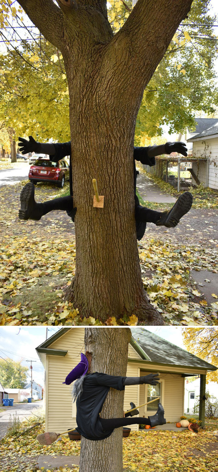 Homemade Halloween Witch Decoration