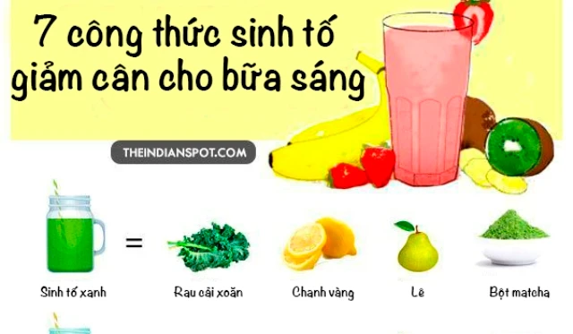 7 công thức sinh tố giảm cân cho bữa sáng