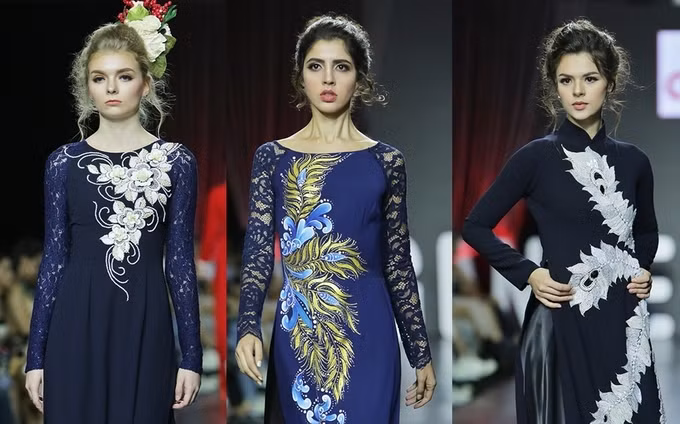 Trịnh Kim Chi trình diễn áo dài đính 2.000 viên đá