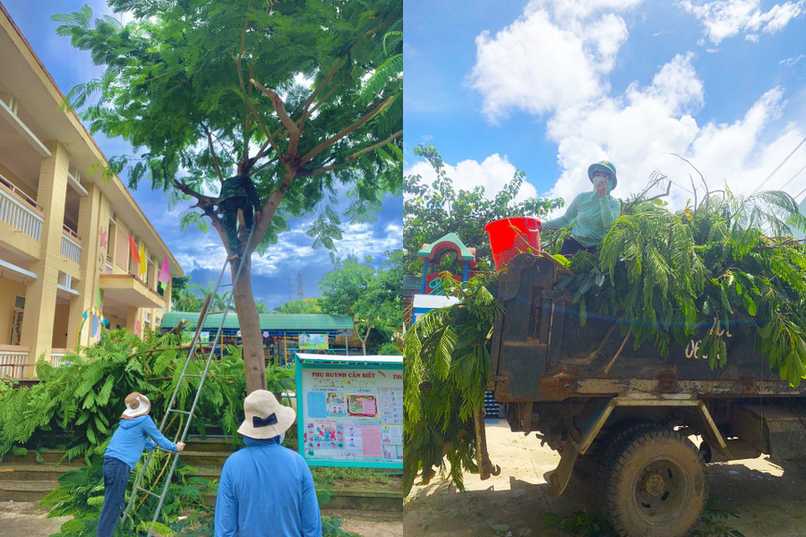 Sáng ngày 25/9, ngành giáo dục huyện Lý Sơn đã huy động cán bộ, giáo viên phát dọn cây cối, chằng chống trường lớp tại các trường học trên đảo. Sáng ngày 25/9, ngành giáo dục huyện Lý Sơn đã huy động cán bộ, giáo viên phát dọn cây cối, chằng chống trường lớp tại các trường học trên đảo.