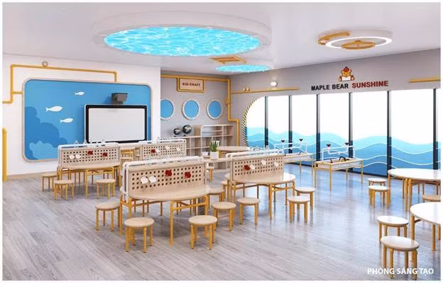 Hệ thống phòng học của Sunshine Maple Bear, nơi tràn ngập ánh sáng tự nhiên, rộng rãi với trang thiết bị học tập tiên tiến giúp trẻ phát triển tối đa mọi giác quan, cảm xúc và trí tuệ.