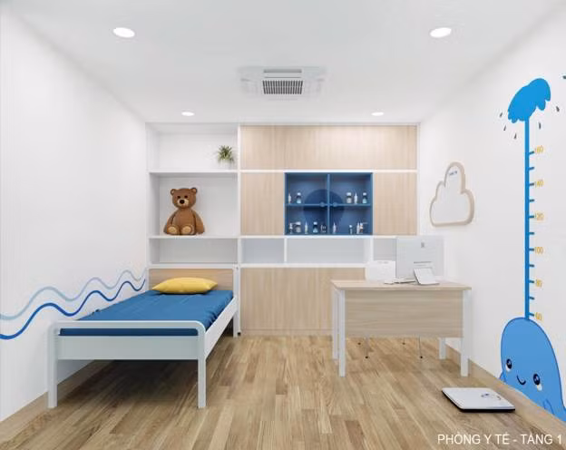 Phòng y tế hiện đại, thân thiện trong trường học Sunshine Maple Bear Riverside.