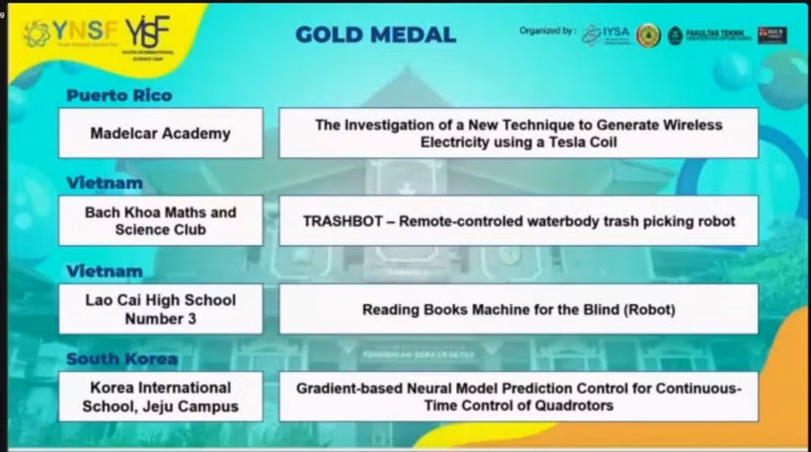 Trường THPT số 3 Lào Cai có dự án đạt giải vàng.