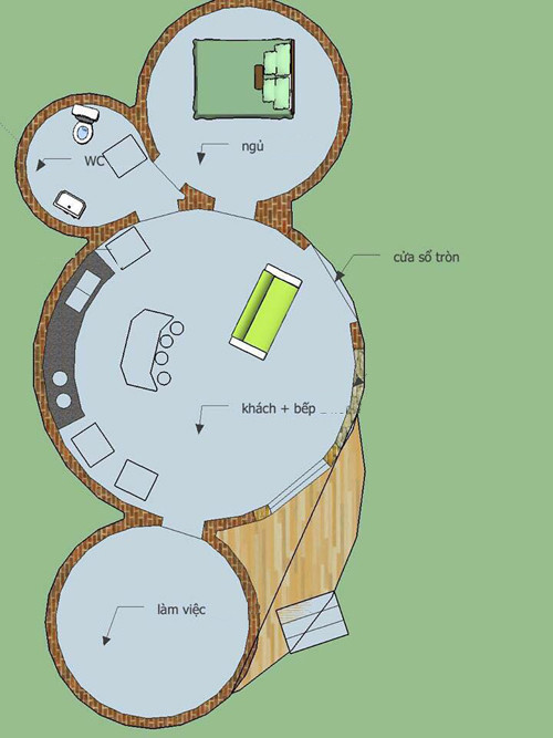 Ông bố Hà Nội làm ngôi nhà tròn kỳ lạ theo ước mơ của con ảnh 3 ong-bo-ha-noi-lam-ngoi-nha-tron-ky-la-theo-uoc-mo-cua-con-2