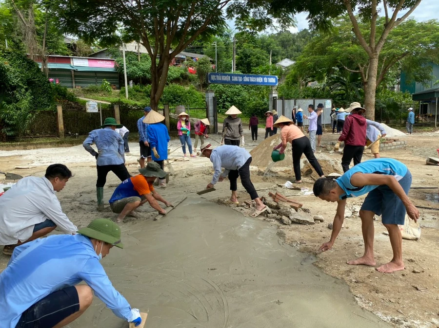 Trường học ở Tam Đường đẩy mạnh sửa chữa khuôn viên trường lớp.