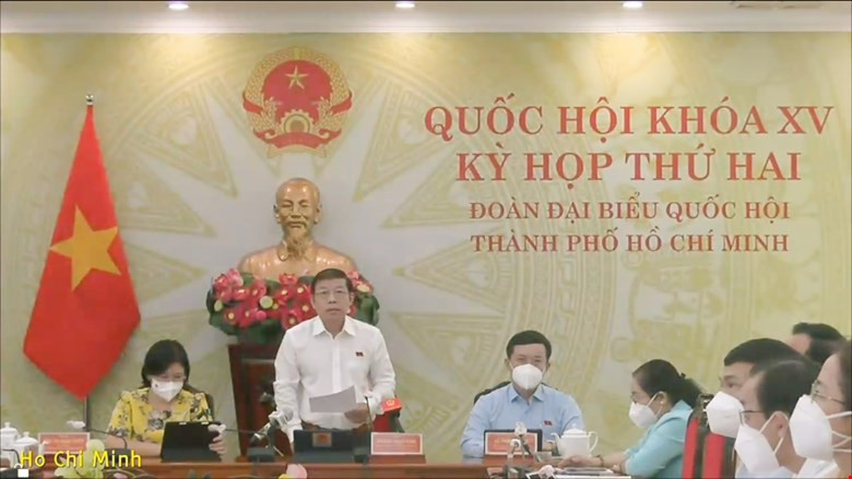 Đại biểu Nguyễn Thanh Sang tại điểm cầu TP Hồ Chí Minh.