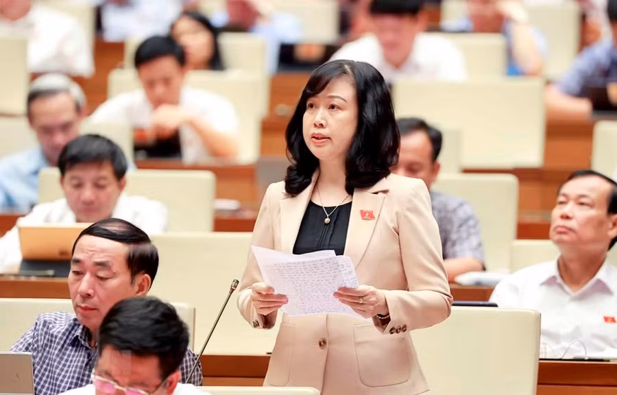 Bộ trưởng Bộ Y tế Đào Hồng Lan phát biểu tại kỳ họp thứ 5.