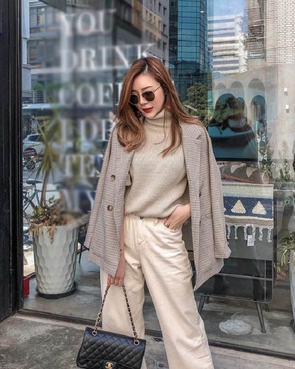 Công thức phối áo len cổ lọ chuẩn xinh xắn ảnh 14 voi mot chiec ao len co lo, chi em co "ca ro" cong thuc phoi hop chuan xinh xan - 15