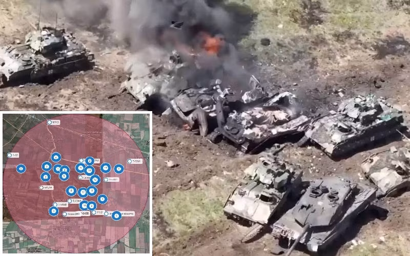 Cánh đồng bất tận xác xe tăng ở Zaporozhye