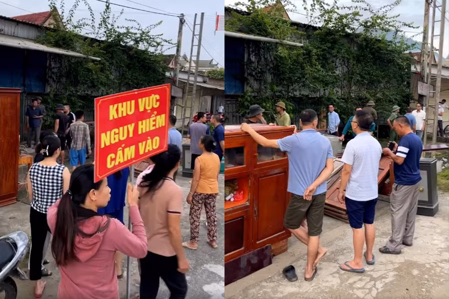 Sau khi di dời tài sản, gia đình chị Nga đang đến ở tạm nhà người thân.