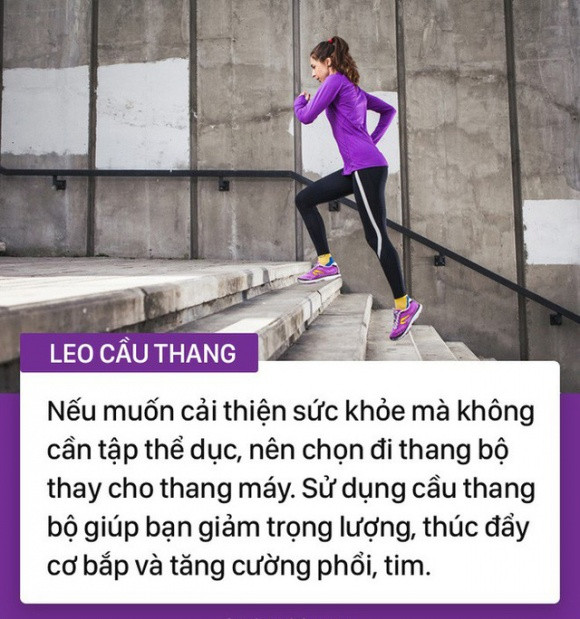 bài tập thể dục tốt 3 thể dục, chạy bộ, dọn nhà, leo cầu thang, những bài tập thể dục tốt