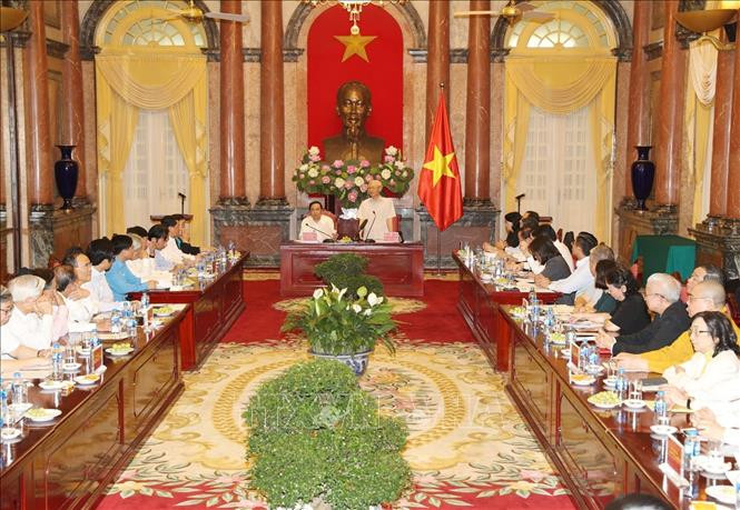 Tổng Bí thư, Chủ tịch nước gặp mặt đại diện Đoàn Chủ tịch Ủy ban Trung ương MTTQ Việt Nam ảnh 4 Chú thích ảnh