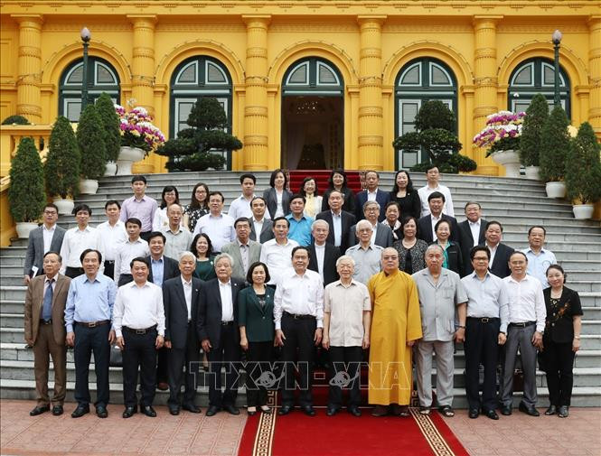 Tổng Bí thư, Chủ tịch nước gặp mặt đại diện Đoàn Chủ tịch Ủy ban Trung ương MTTQ Việt Nam ảnh 6 Chú thích ảnh