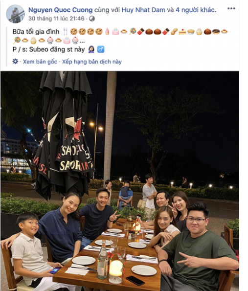 Subeo chủ động đăng ảnh kèm dòng chữ: 