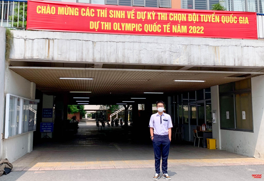 Em Đỗ Trọng Phước Nguyên, học sinh Trường THPT chuyên Lý Tự Trọng tại cuộc thi chọn đội tuyển dự thi Olympic Sinh học quốc tế năm 2022.
