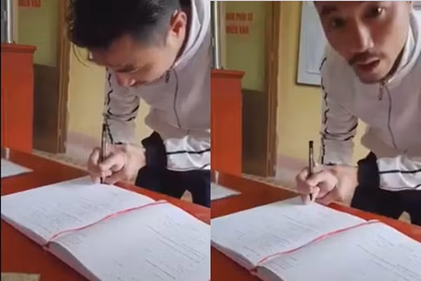 Run đến độ phải cầm bút bằng cả hai tay.