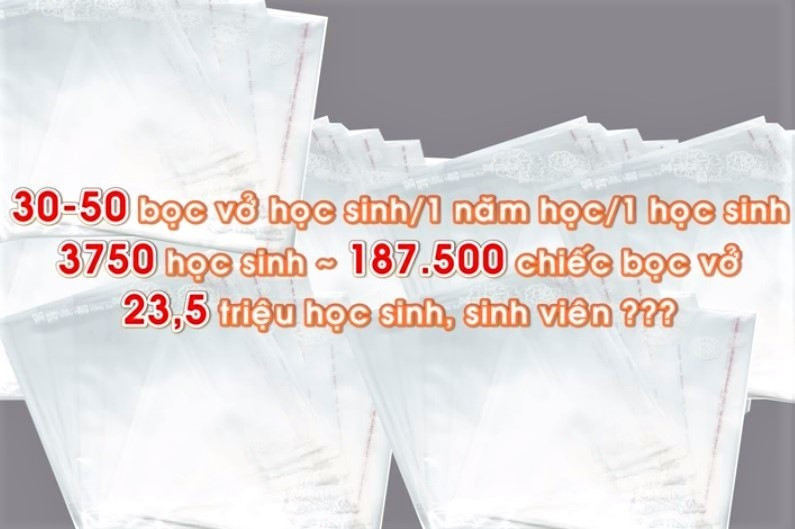 Học sinh lớp 5 kêu gọi không dùng nilon để bọc vở ảnh 1 Học sinh lớp 5 kêu gọi không dùng nilon để bọc vở