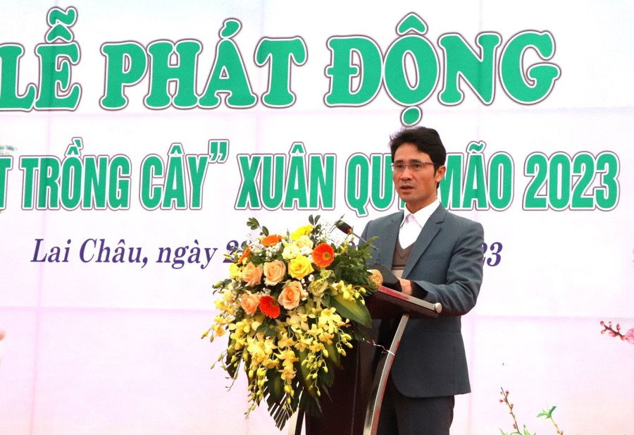 Ông Hà Trọng Hải - Phó Chủ tịch UBND tỉnh Lai Châu phát biểu tại Lễ phát động. Ảnh: Nguyễn Chanh. Ông Hà Trọng Hải - Phó Chủ tịch UBND tỉnh Lai Châu phát biểu tại Lễ phát động. Ảnh: Nguyễn Chanh.