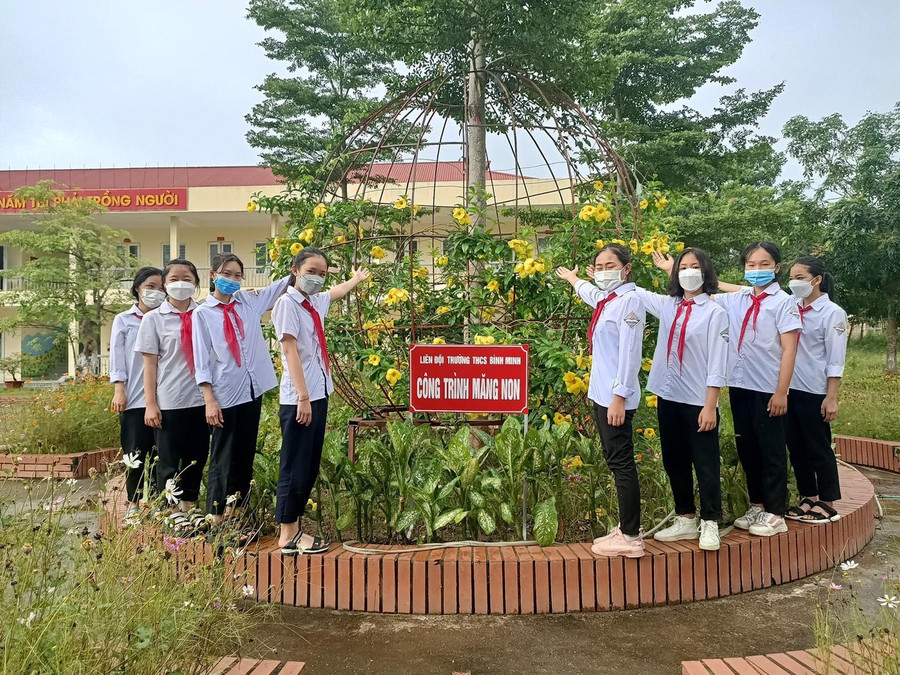 Công trình măng non do liên đội trường THCS Bình Minh xây dựng.