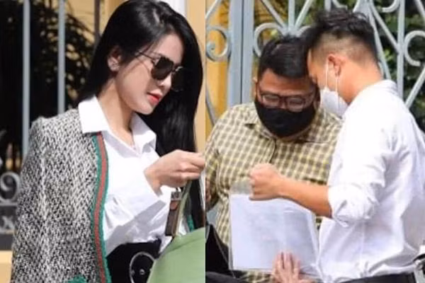 Diệp Lâm Anh xuất hiện cùng thiếu gia Nghiêm Đức tại tòa.