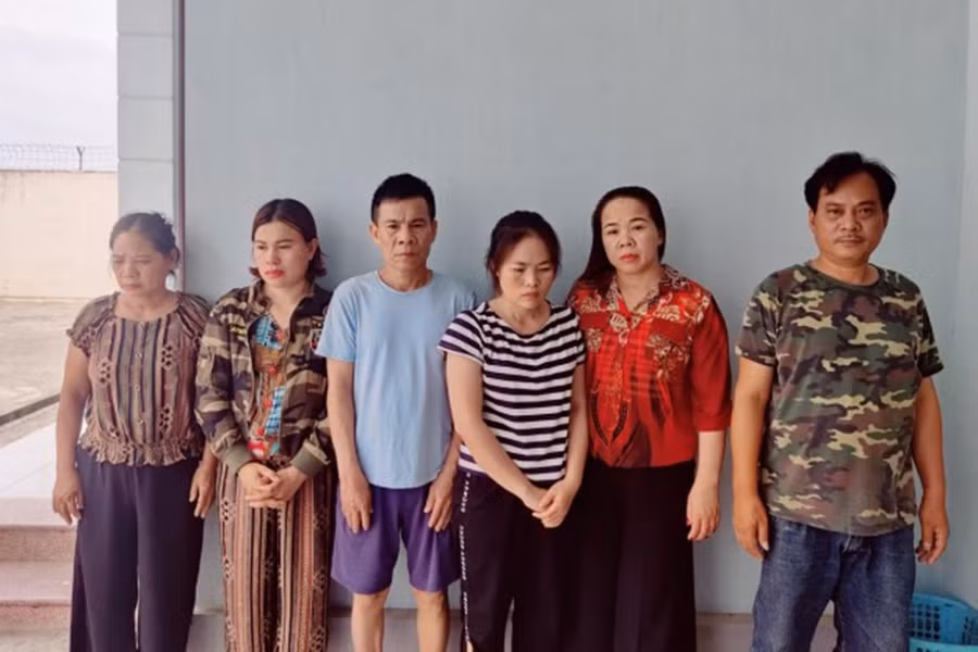 Chân dung 6 đối tượng cầm đầu đường dây đánh bạc bằng hình thức ghi lô đề. 