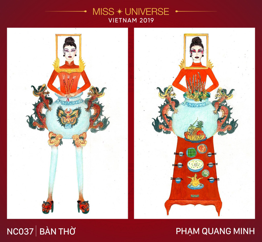 Tranh cãi dữ dội trang phục dân tộc dự thi Miss Universe lấy ý tưởng từ... bàn thờ