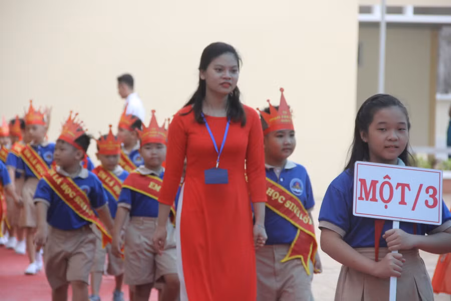 Học sinh TP.HCM trong Lễ khai giảng năm học 2019-2020. Ảnh P.Nga
