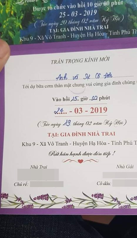 Tấm thiệp mời cưới hot nhất hôm nay với phần