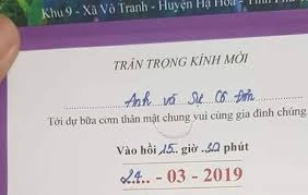 Tấm thiệp mời cưới tưởng như đùa bỗng trở thành hot-trend trên mạng