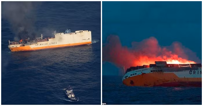 Hình ảnh chiếc tàu cháy kinh hoàng