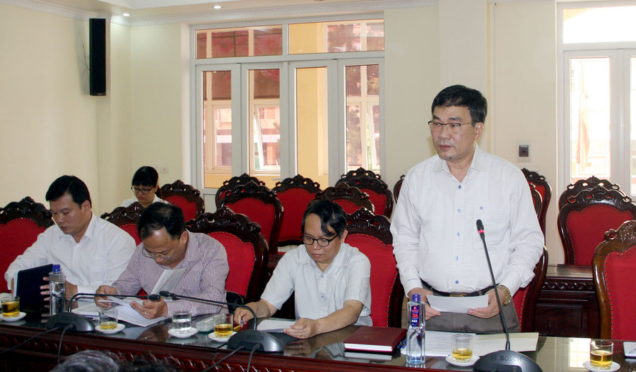 TS Ngũ Duy Anh – Vụ trưởng Vụ Giáo dục Thể chất (Bộ GD&ĐT) phát biểu tại buổi làm việc