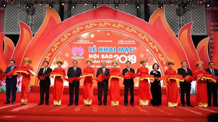 Thủ tướng Nguyễn Xuân Phúc dự hội báo toàn quốc 2019 - Ảnh Ngọc Thắng