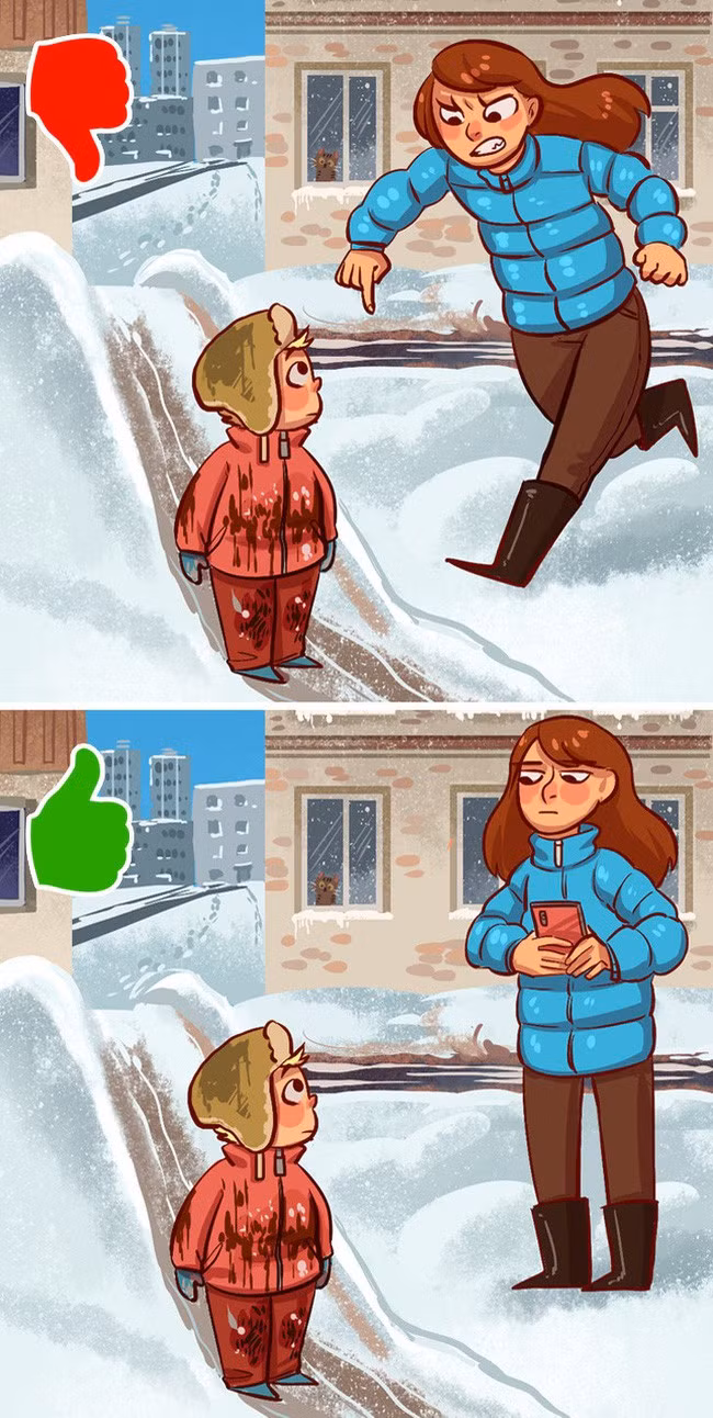 trừng phạt con, trừng phạt nhưng không ảnh hưởng đến tự trọng của con, phạt con đúng cách, dạy con, chăm sóc con