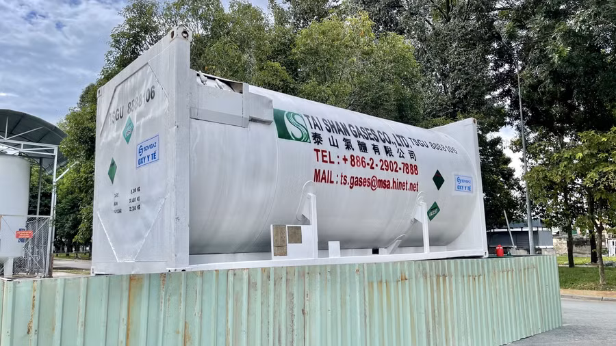 Bồn oxy cung cấp cho trung tâm.