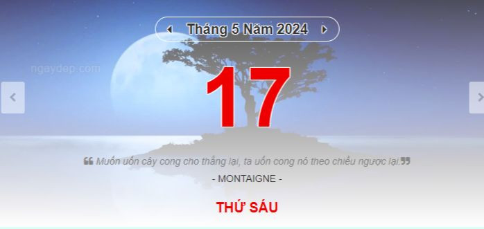 Lịch âm hôm nay - Xem lịch âm ngày 17/5