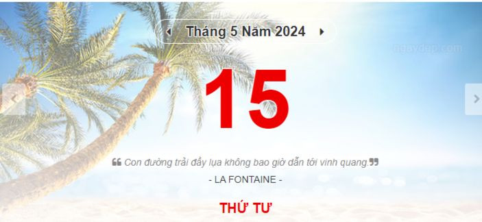 Lịch âm hôm nay - Xem lịch âm ngày 15/5
