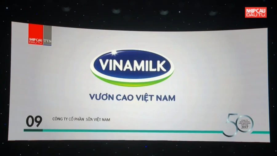  Hình ảnh logo Vinamilk xuất hiện trên màn hình Lễ trao giải. ​