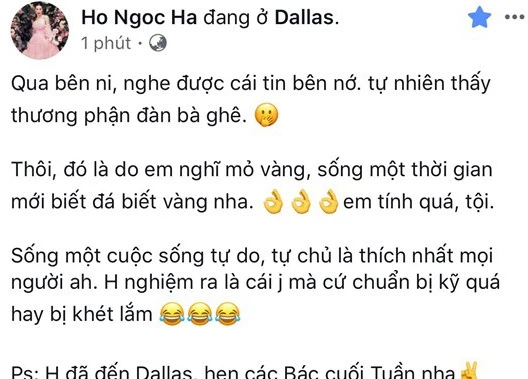 Hồ Ngọc Hà đăng những lời lẽ nhạy cảm trước đám cưới Cường Đô la - Đàm Thu Trang