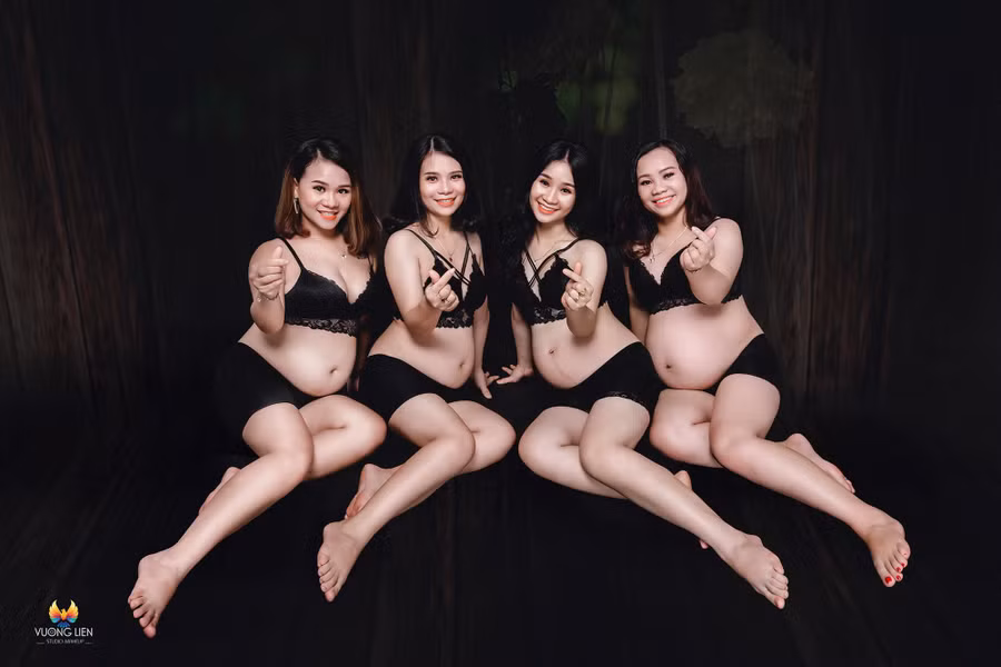 4 chị em ruột ở Nghệ An cùng mang bầu vượt mặt khiến dân mạng sửng sốt, nhưng chính chủ tiết lộ chi tiết càng bất ngờ - Ảnh 1.