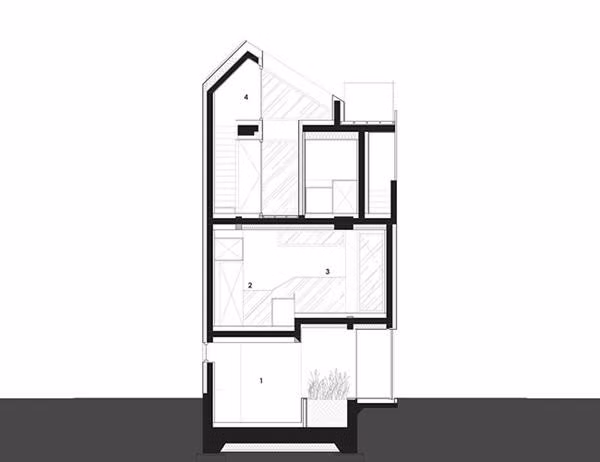 Thiết kế mặt sau của căn nhà.