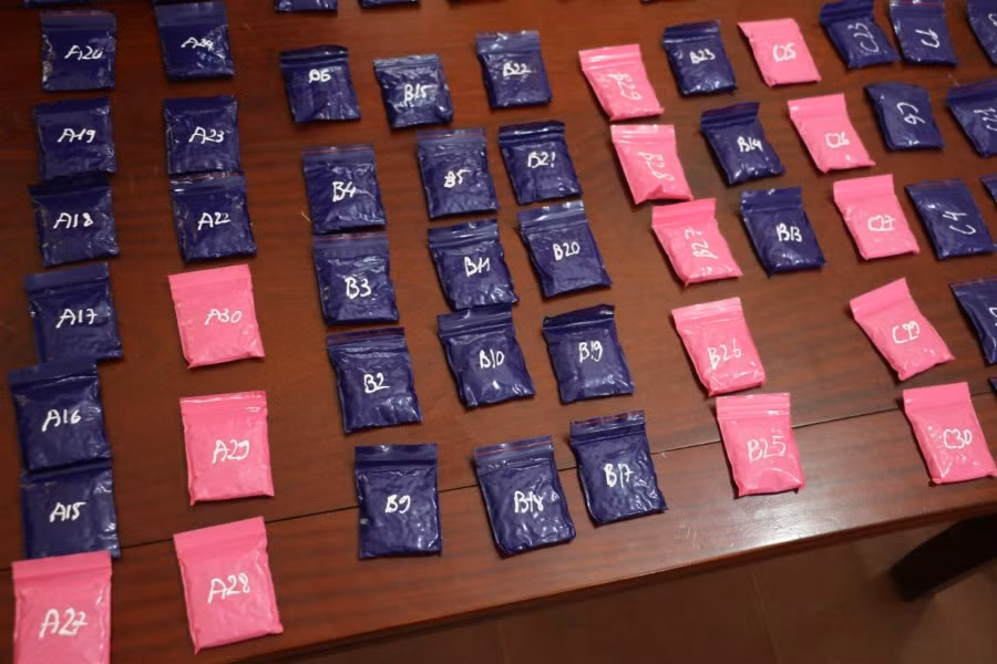 Số tang vật của chuyên án. (Ảnh: CANA)