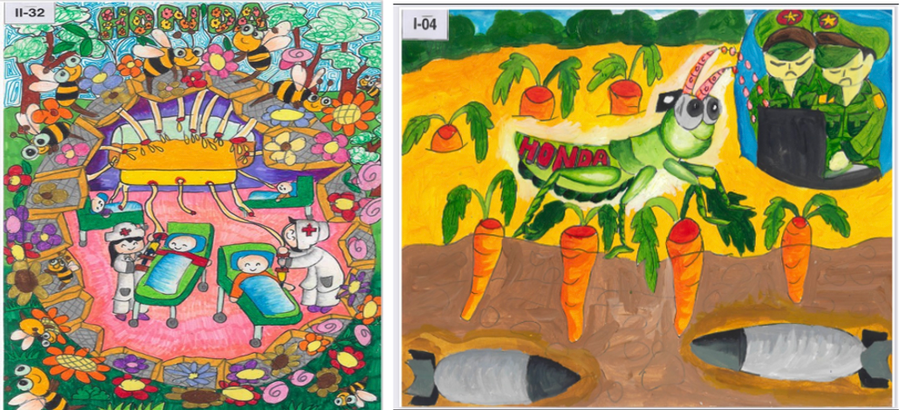 Tác phẩm “Bệnh viện tổ ong Honda điều chế nọc độc ong mật, điều trị bệnh ung thư” và tác phẩm “Cào cào Honda dò tìm và tháo, gỡ bom mìn còn sót dưới đất an toàn” đạt giải Ba. Tác phẩm “Bệnh viện tổ ong Honda điều chế nọc độc ong mật, điều trị bệnh ung thư” và tác phẩm “Cào cào Honda dò tìm và tháo, gỡ bom mìn còn sót dưới đất an toàn” đạt giải Ba.