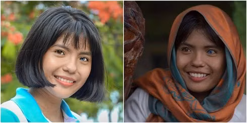 Tân sinh viên Thạch Thị Sa Pa nổi tiếng với đôi mắt có hai màu xanh- đen.