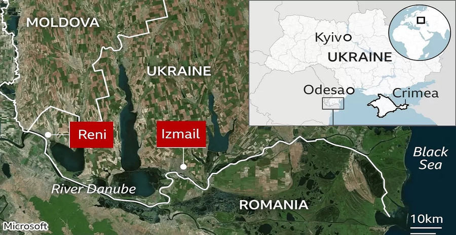 Ngoài cảng Izmail, UAV Geran-2 còn tấn công cảng Reni giáp Romania